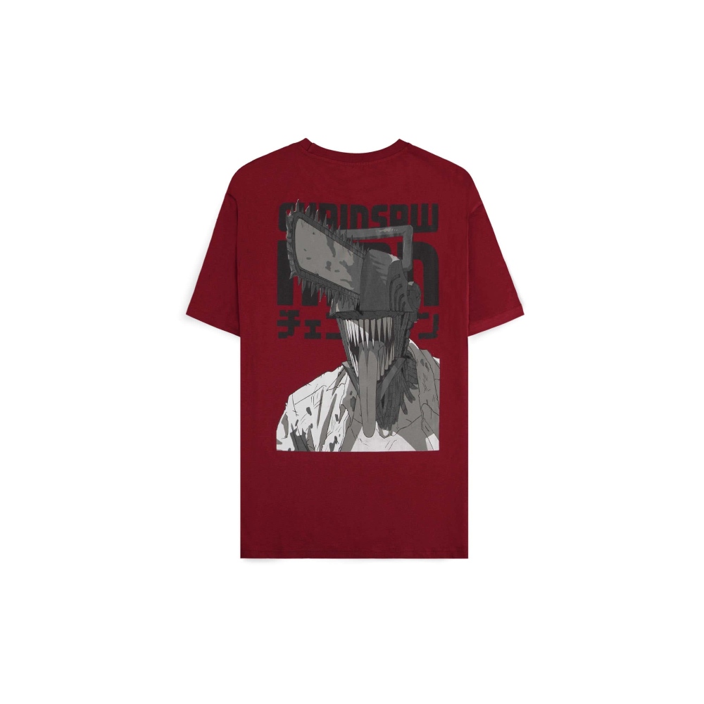 Chainsaw Man - Smile Mens Tshirt - Burgundy